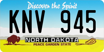 ND license plate KNV945