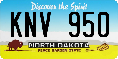 ND license plate KNV950