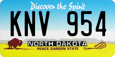 ND license plate KNV954