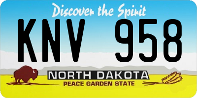 ND license plate KNV958