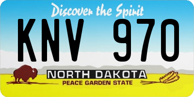 ND license plate KNV970