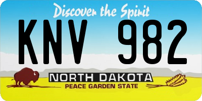 ND license plate KNV982