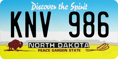 ND license plate KNV986