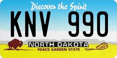 ND license plate KNV990