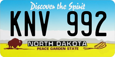 ND license plate KNV992