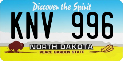 ND license plate KNV996