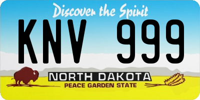 ND license plate KNV999