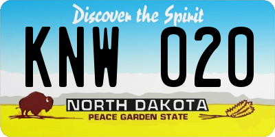 ND license plate KNW020
