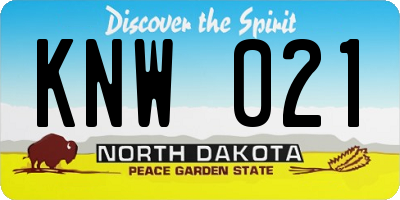 ND license plate KNW021
