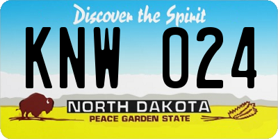ND license plate KNW024