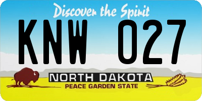 ND license plate KNW027