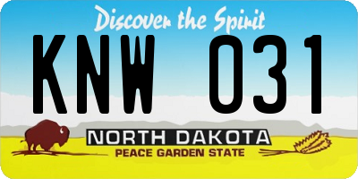 ND license plate KNW031