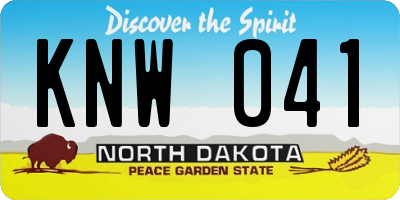 ND license plate KNW041