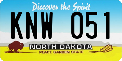 ND license plate KNW051