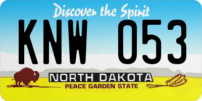 ND license plate KNW053