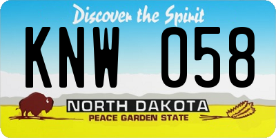 ND license plate KNW058