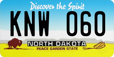 ND license plate KNW060