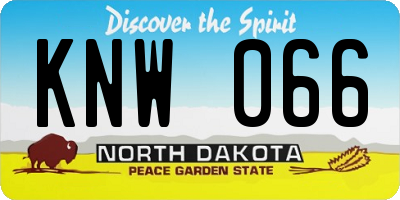 ND license plate KNW066