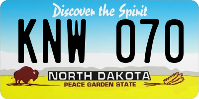 ND license plate KNW070