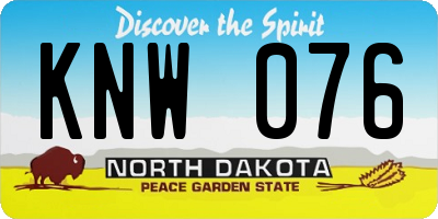ND license plate KNW076