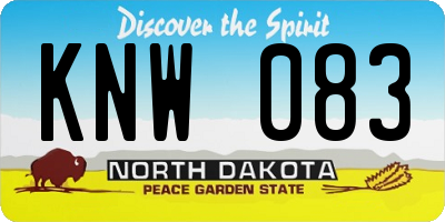 ND license plate KNW083