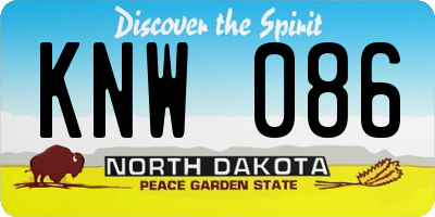 ND license plate KNW086