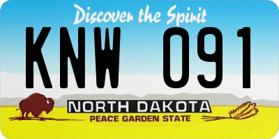 ND license plate KNW091