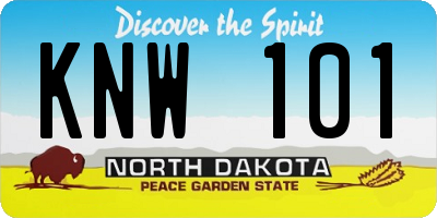 ND license plate KNW101