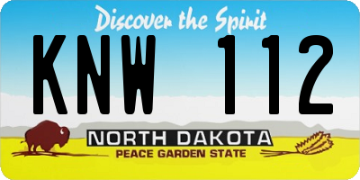 ND license plate KNW112