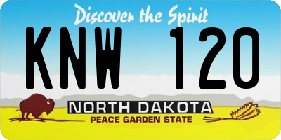 ND license plate KNW120