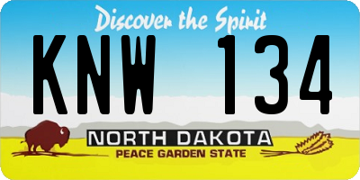 ND license plate KNW134