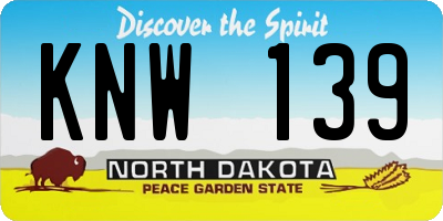 ND license plate KNW139