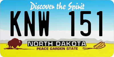 ND license plate KNW151