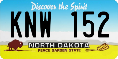 ND license plate KNW152