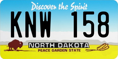 ND license plate KNW158
