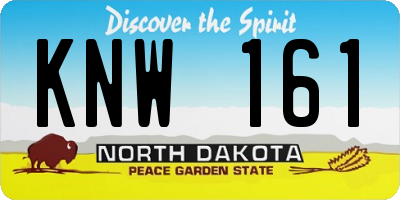 ND license plate KNW161