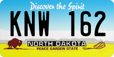 ND license plate KNW162