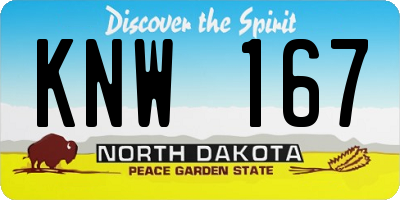 ND license plate KNW167