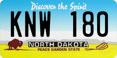 ND license plate KNW180