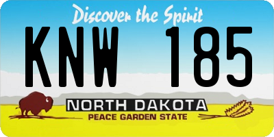 ND license plate KNW185