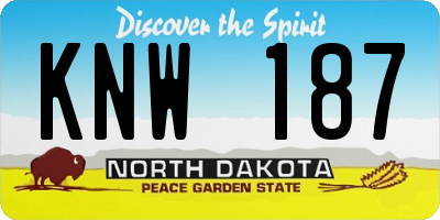 ND license plate KNW187