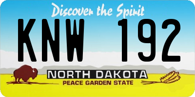ND license plate KNW192