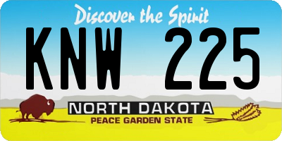 ND license plate KNW225