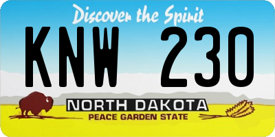 ND license plate KNW230