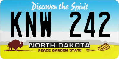 ND license plate KNW242