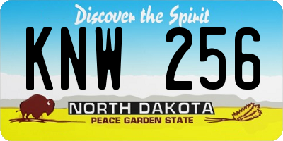 ND license plate KNW256