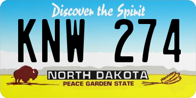 ND license plate KNW274