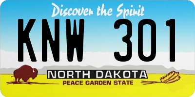 ND license plate KNW301