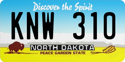 ND license plate KNW310