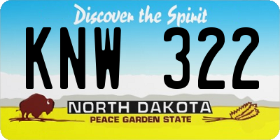 ND license plate KNW322